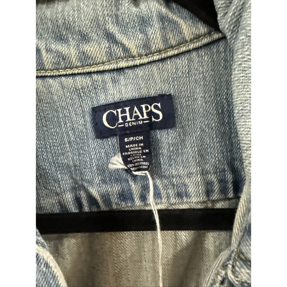 Chaps Ralph Lauren Jean jacket with grey sweatshirt sleeves Sz Small
